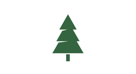 Fototapeta premium A dark green stylized representation of a tree with a white background