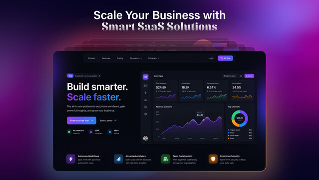 SaaS Software and Website Presentation Video Animation Template