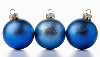 Obraz premium Perfect Blue Christmas Balls Isolated On White