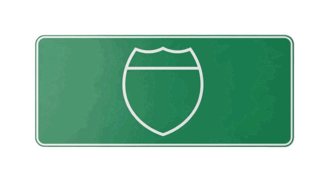 Minimal black silhouette icon, simple flat vector, bold black shape, no, no shading blank interstate highway road sign on a, flat icon style