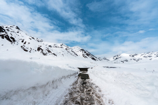 Snowy Mountain Pass in Alaska