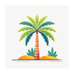 Obraz premium Flat design tropical palm tree illustration