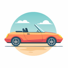 Fototapeta premium Orange Convertible Car Illustration