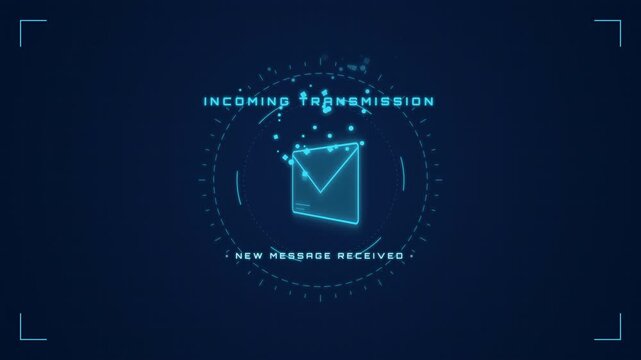 Holographic Spinning Email Notification HUD with Particles