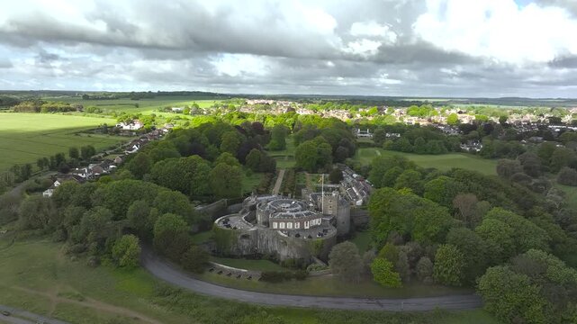 Walmer Castle and Gardens from a drone, Walmer, Dover, Kent, England