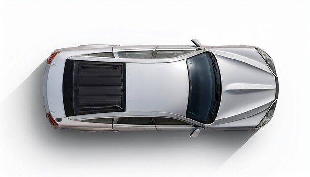 car top view on white white background