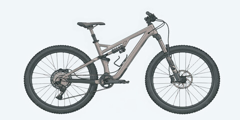 Fototapeta premium Rugged Mountain Bike Off road Sports Vector Design