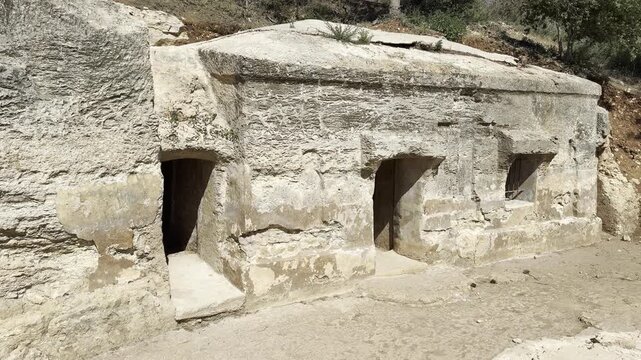 Rock-cut burial site near the Road of the Patriarchs in Gush Etzion, possibly associated with Eleazar Maccabee