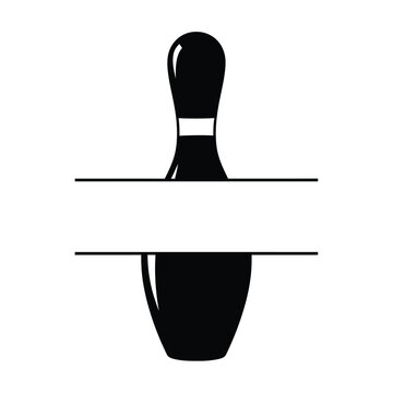 A black bowling pin is split in half with blank space for text.