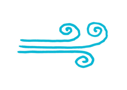 Abstract swirling wind motion icon with abstract illustration creative minimalist artistic whimsical isolated background