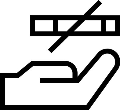 Hand Ignore Tobacco Outline Icon
