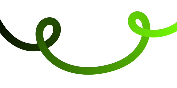 Green Gradient Loop Wave Line - Abstract wavy line with smooth curved motion, a vibrant green gradient, fluid curve shape for abstract backgrounds, posters, branding, and modern graphic layouts.