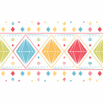 Colorful Diamond Pattern Border