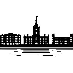Obraz premium Wales Cities Skyline Vector Icon