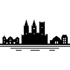 Obraz premium Wales Cities Skyline Vector Icon
