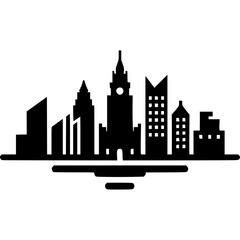 Obraz premium Wales Cities Skyline Vector Icon
