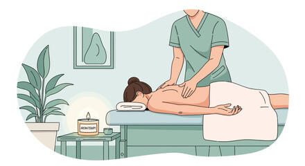 Obraz premium Woman receiving a professional massage therapy.