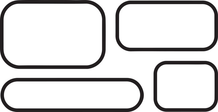 Rounded rectangular boxes collection for information display layout.