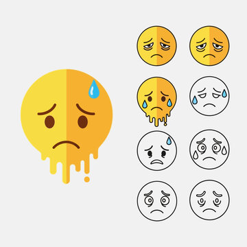 Collection of sad and angry emoticon faces.