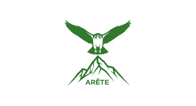 Green Eagle Logo with Mountain and Text.
