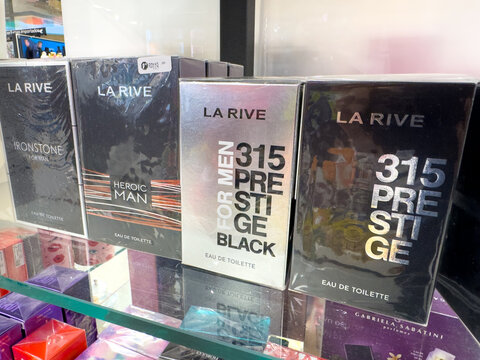 La Rive Cologne Bottles Display in Retail Store Shelf