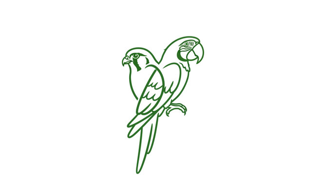Two green parrots perched together on a branch.