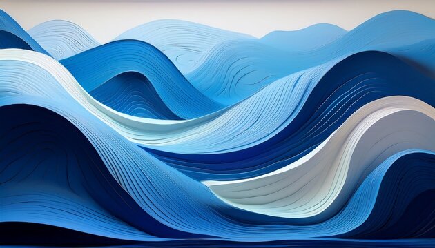 abstract layered landscape sculpture blue water textures smooth contours modern artistic design images