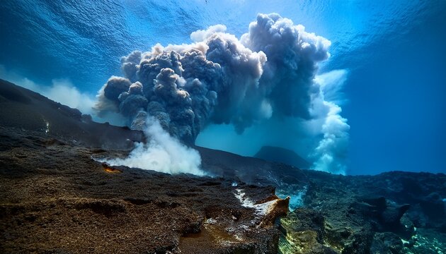 underwater volcanic vents emitting superheated plumes wallpapers