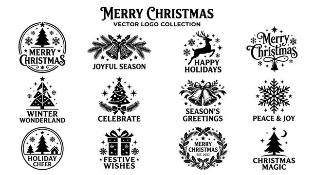 Christmas Logo Designs Collection.