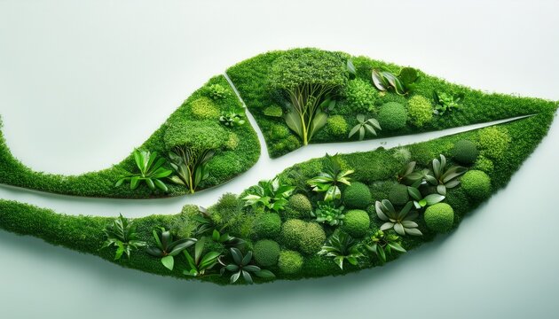 green footprint made of lush trees and plants for eco friendliness