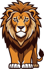 Fototapeta premium Standing lion mascot logo design for sports team emblem