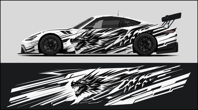 Car with Racing Stripes Design.