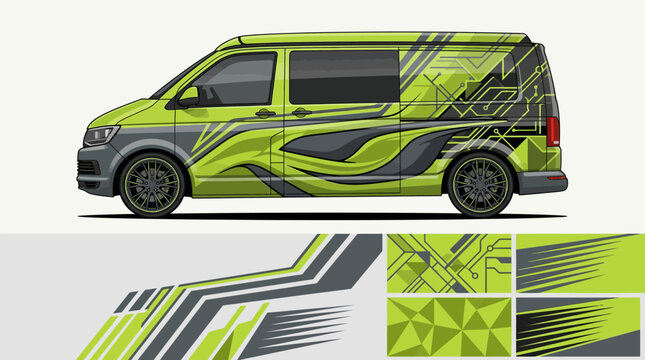 Lime Green Custom Van Design.