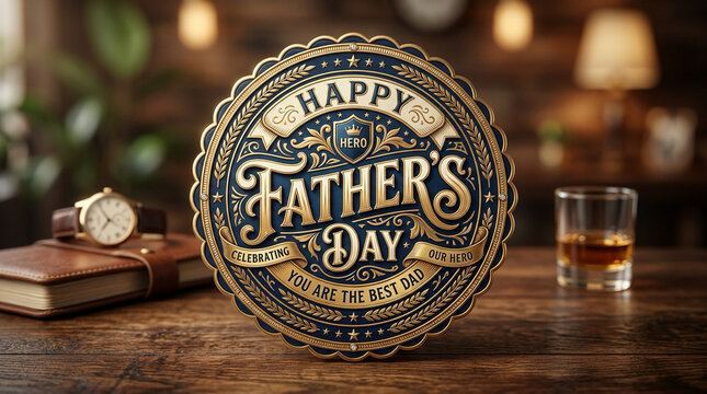 Happy Father&rsquo;s Day Badge Typography