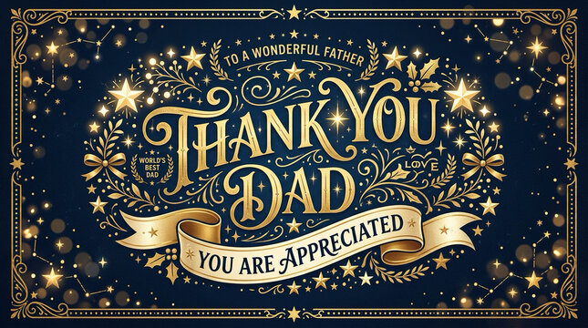 Thank You Dad Typography