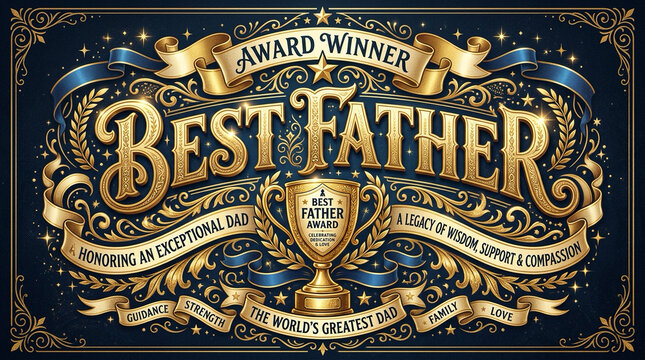 Best Father Award Typography