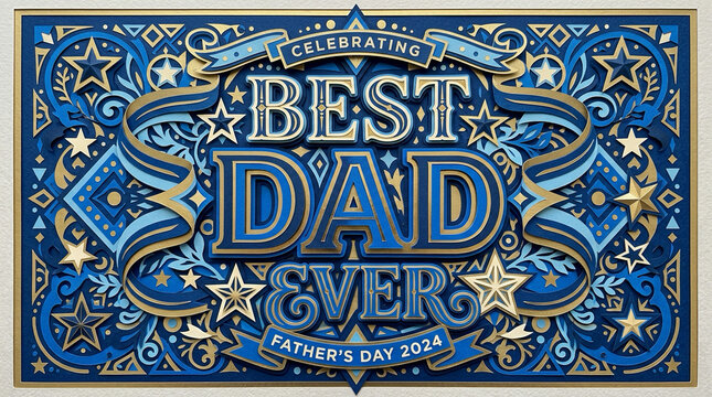 Best Dad Ever Typography Design