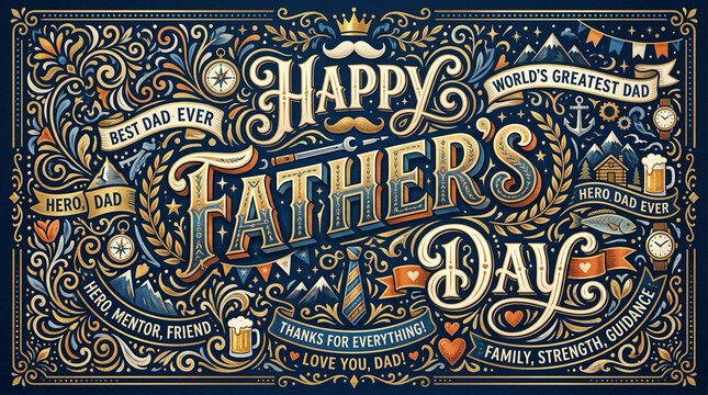 Happy Father&rsquo;s Day Festival Typography