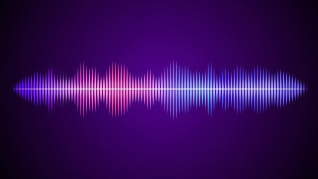 abstract background with colorful lights. Motion Graphics Music Mix waves. radio or voice. Rainbow sound wave on purple background. Audio visualizer, sound wave animation, music equalizer bars.