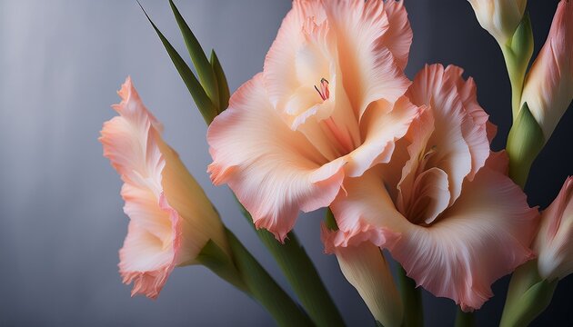 Gladiolus Flower Beauty Flowers Showcases The Dramatic Elegance Of Tall Blooming Spikes And Vivid Petals Creating A Stunning Visual Celebration Of Natural Charm And Floral Sophistication In Every Det