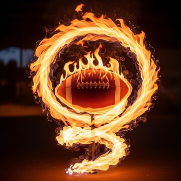 Fire Performance with Flaming Dragon Design in Circular Motion.