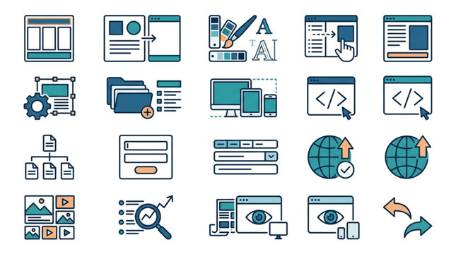 Web Design and Development Icons Collection.