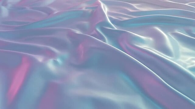 Abstract background of flowing iridescent silk fabric with pastel colors