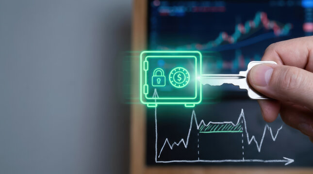 Safe key hand financial security investment macroeconomic volatility impacts financial security and investment safety fluctuating markets with key