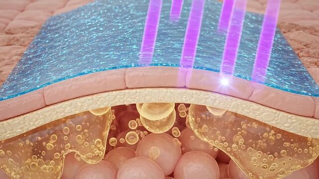 Scientific diagram of laser light penetrating human skin layers