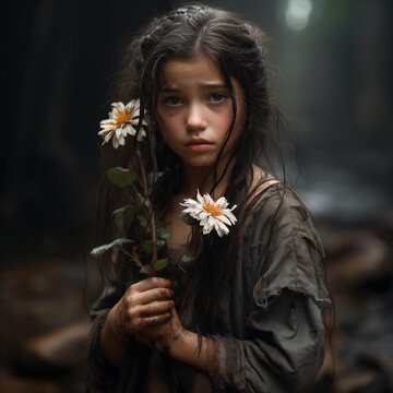 Girl with the white flowers