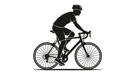 Fototapeta premium cyclist riding bicycle silhouette bike rider sport fitness activity transport wheel pedal