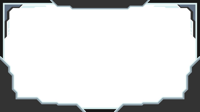 Modern Futuristic Sci-Fi Game Interface Overlay Frame for Digital Content and Stream Displays