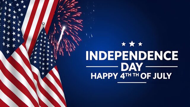 American flag with fireworks background for independence day celebration and fourth of july event