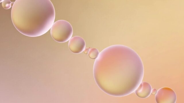Abstract Translucent Spheres Gently Floating Diagonally Animation.